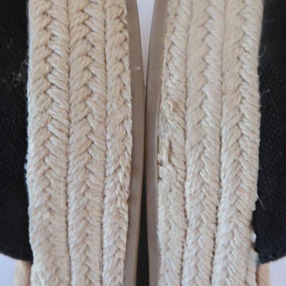 Old Navy Espadrille Wedge Black Sandals Sz 10 - Picture 2 of 15